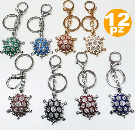 Set-12-Bomboniere-Tartaruga-Colorata-18-Anni-Compleanno-Glitter-Porta-Chiavi