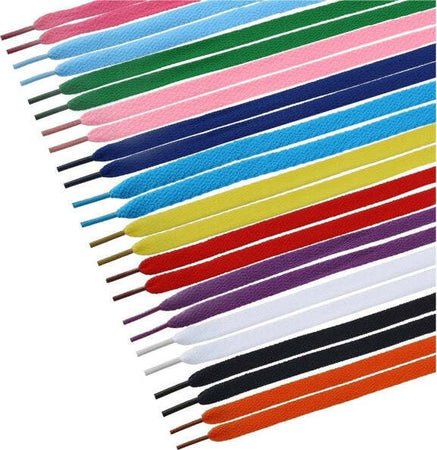 Set-12-Coppie-Paia-Stringhe-Elastiche-Scarpe-Sneaker-Lacci-Piatti-Colorati