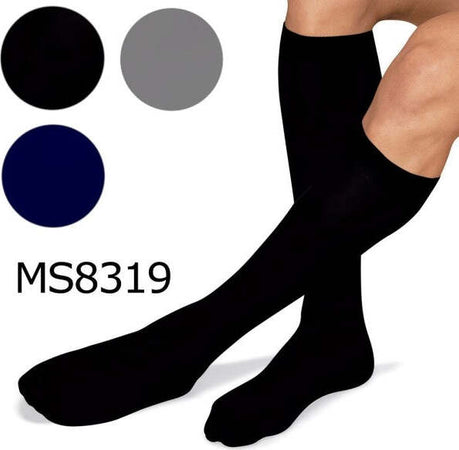 Set-12-Paia-Calze-Calzini-Lunghi-Uomo-Cotone-Tinta-Unita-Nero-Blu-Grigio-Ms8319