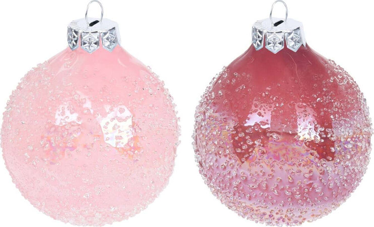 Set 12 Palline per albero di natale in vetro Frozen Rosa Tinta Unita Ø 8 cm Casa e cucina/Decorazioni per interni/Addobbi e decorazioni per ricorrenze/Decorazioni natalizie/Addobbi e decorazioni/Palle e palline MagiediNatale.it - Altamura, Commerciovirtuoso.it