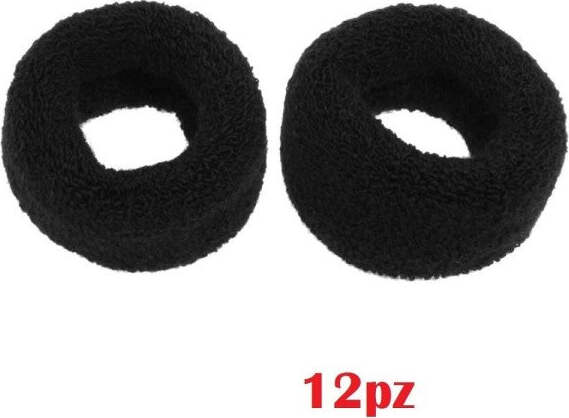 Set-12-Pezzi-Elastici-Elastico-Codini-Per-Capelli-Spugna-Polsoni-Neri-Larghi