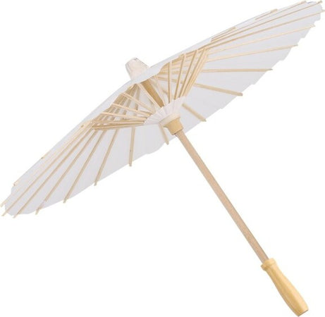 Set-12-Pezzi-Ombrello-Bambu-Bianco-20-Cm-Carta-Legno-Sposa-Wedding-Ombrellino