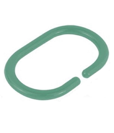 Set 12 Pz Anelli Gancio Per Tenda Da Doccia Box Bagno In Plastica Pp Verde 87242