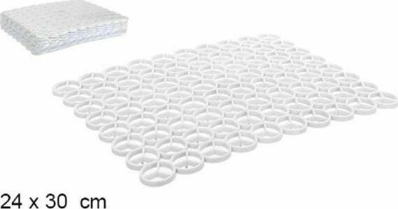 Set-12-Pz-Tappeto-Tappetino-Lavello-Plastica-Ad-Anelli-Cucina-30-X-24-Cm-Bianco