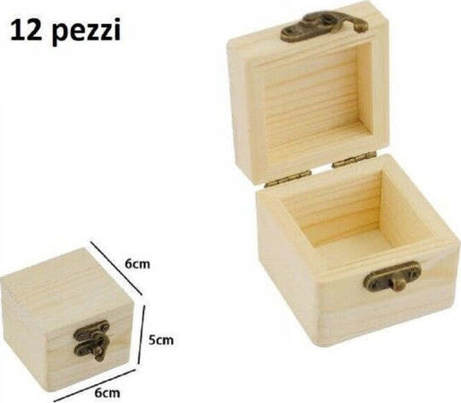 Set-12-Scatoline-In-Legno-Portagioie-Scatola-Cofanetto-Quadrate-74001a-Ly-613279