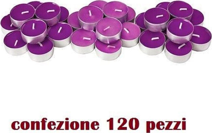 Set 120 Pezzi Candele Viola Profumate Fragranza Lavanda Tealight Lumini Diffusore Ambiente Trade Shop italia - Napoli, Commerciovirtuoso.it