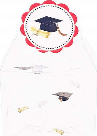Set-12pz-Bomboniera-Scatola-Cappello-Tesi-Trasparente-In-Pvc-Portaconfetti-Laurea