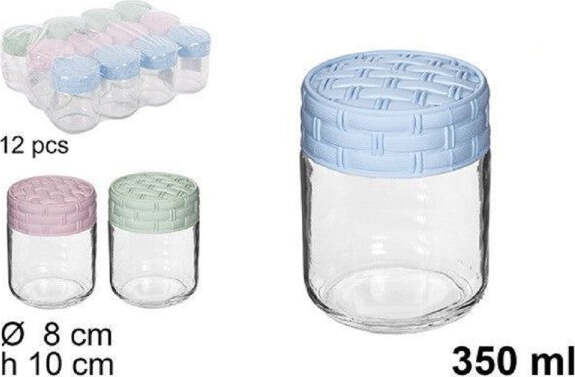 Set-12pz-Contenitore-Barattolo-Vetro-Con-Coperchio-Rattan-Colorato-350ml-114660