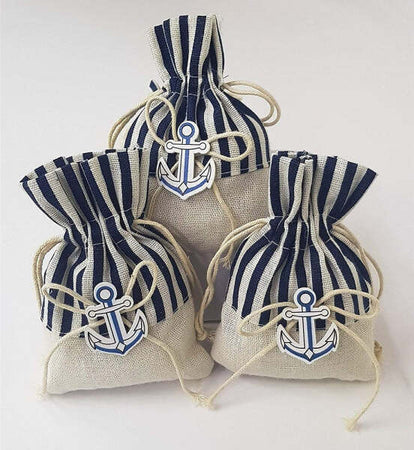 Set-12pz-Sacchetto-Ancora-Juta-10x13cm-Bomboniera-Portaconfetti-Compleanno-Matrimonio