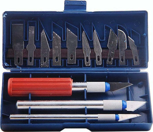 SET 13 PZ. SCALPELLI MINI CON MANICO IN PLASTICA ACCIAIO PER SCULTURA INTAGLIO STRUMENTI TAGLIO SCOLPIRE Fai da te/Utensili elettrici e a mano/Utensili a mano/Scalpelli/Set scalpelli Trade Shop italia - Napoli, Commerciovirtuoso.it