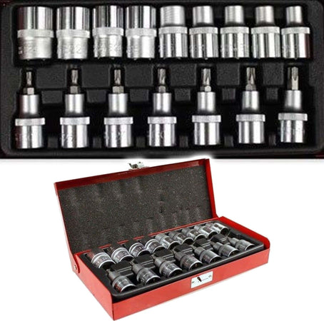 SET 16 pz BUSSOLE TORX T30-T70 MASCHIO FEMMINA E10-24 IMPRONTA KIT BOX METALLO Fai da te/Utensili elettrici e a mano/Utensili a mano/Bussole e set di bussole/Corredi di bussole/Standard Trade Shop italia - Napoli, Commerciovirtuoso.it
