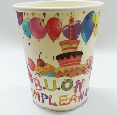 Set-18-Pezzi-Bicchieri-Bicchiere-Di-Carta-Per-Feste-Buon-Compleanno-Usa-E-Getta