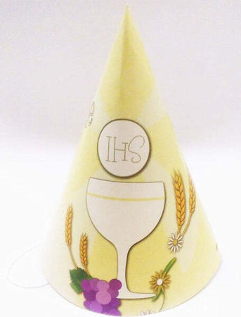 Set-18-Pezzi-Cappello-Cappelli-Carta-Cono-Feste-Prima-Comunione-Monouso-Addobbi