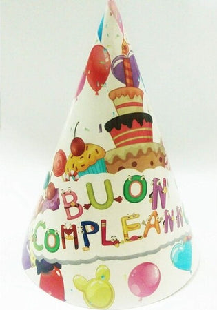 Set-18-Pezzi-Cappello-Carta-Cono-Feste-Buon-Compleanno-Monouso-Compleanno