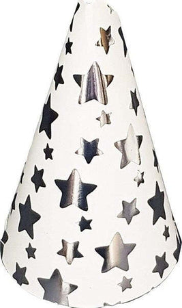 Set-18-Pezzi-Cappello-Cono-Stelle-Argento-Cappellino-In-Carta-Monouso-Festa