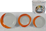 Set-18-Piatti-Di-Ceramica-Piani-Fondi-Frutta-Piatto-Portata-Linea-Luna-Arancione
