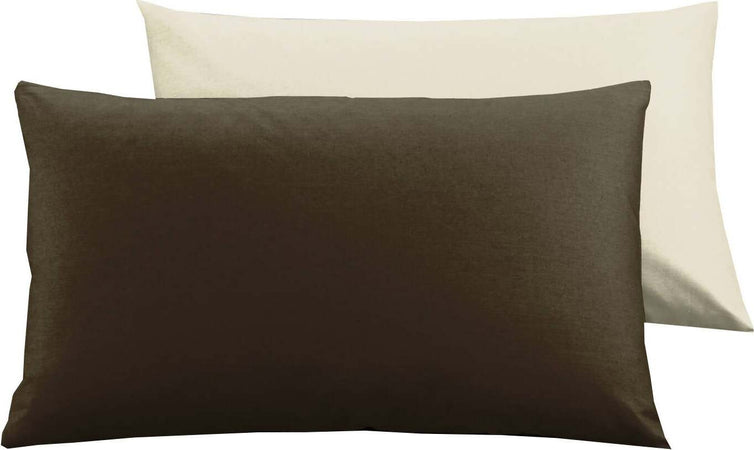 Set 2 Federe Bicolor Bifaccia Doubleface in Cotone Naturale Cacao Copricuscino Guanciale Letto 50x80 Cm Made in Italy Casa e cucina/Tessili per la casa/Biancheria da letto/Lenzuola e federe/Federe Novilunio - Sesto San Giovanni, Commerciovirtuoso.it