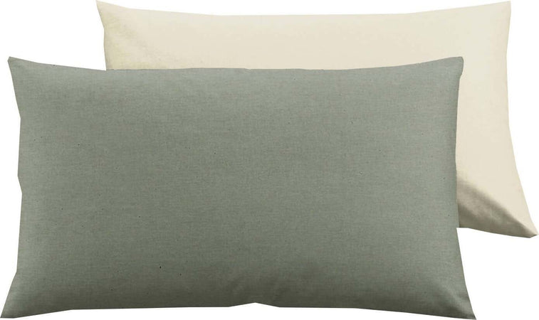 Set 2 Federe Bicolor Doubleface Novilunio in Cotone Copricuscino Guanciale Letto 50x80 Cm Made in Italy Naturale/ Fumo Casa e cucina/Tessili per la casa/Biancheria da letto/Lenzuola e federe/Federe Novilunio - Sesto San Giovanni, Commerciovirtuoso.it