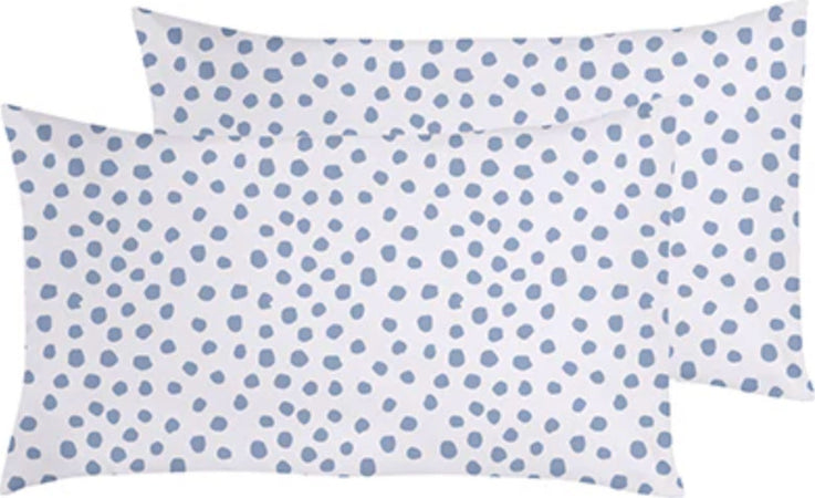 Set-2-federe-coppia-di-federe-bifaccia-doubleface-stampa-digitale-100%-cotone-Made-in-Italy-DOT-MINI-AZZURRO
