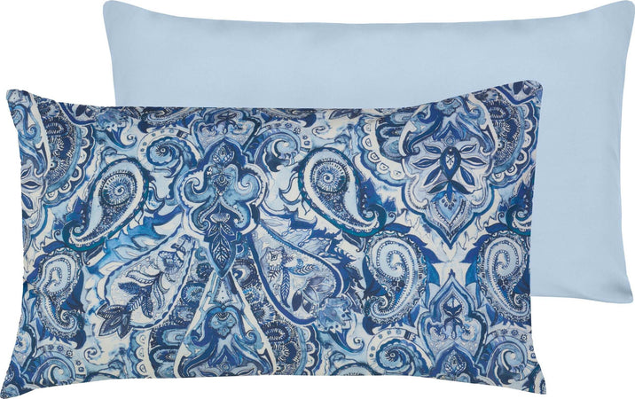 Set 2 federe coppia di federe bifaccia doubleface stampa digitale 100% cotone Made in Italy PAISLEY AZZURRO Casa e cucina/Tessili per la casa/Biancheria da letto/Lenzuola e federe/Federe Novilunio - Sesto San Giovanni, Commerciovirtuoso.it
