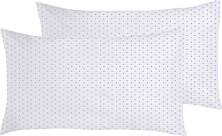 Set-2-federe-coppia-di-federe-bifaccia-doubleface-stampa-digitale-100%-cotone-Made-in-Italy-POIS-CELESTI-SU-BIANCO