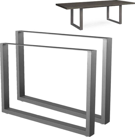 Set-2-Gambe-Piedi-Tavolo-Pranzo-Scrivania-100x72-Metallo-Design-Moderno-Grigio