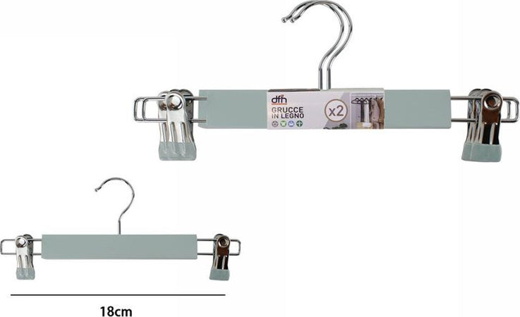 Set 2 Grucce Pantaloni In Legno Colorate Armadio Clip Antiscivolo Gonne Shorts Casa e cucina/Organizzazione interni/Organizzazione guardaroba/Grucce e appendini/Grucce Trade Shop italia - Napoli, Commerciovirtuoso.it