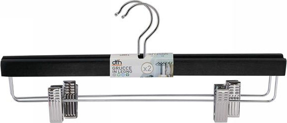 Set 2 Grucce Pantaloni In Legno Nere Armadio Clip Antiscivolo Gonne Shorts 36 Cm Casa e cucina/Organizzazione interni/Organizzazione guardaroba/Grucce e appendini/Grucce Trade Shop italia - Napoli, Commerciovirtuoso.it