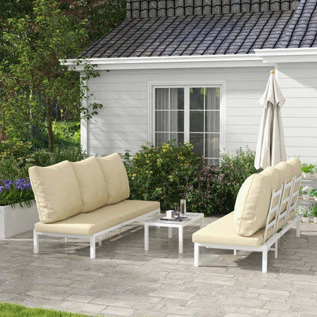 Set-2-Lettini-Prendisole-con-Schienale-Regolabile-e-Tavolino-da-Giardino-in-Vetro,-Beige-84G-337V00BG
