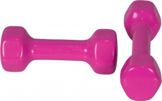 Set-2-Manubri-Rosa-Fucsia-Da-0.5-Kg-In-Vinile-Set-Peso-Pesi-Forma-Esagonale