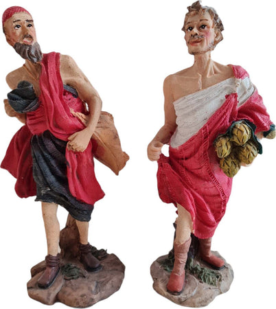 Set 2 Pastori in poliresina con vestiti in tessuto personaggi per presepe viandanti h 20 cm Casa e cucina/Decorazioni per interni/Addobbi e decorazioni per ricorrenze/Decorazioni natalizie/Presepi/Statuine e fondali per il presepe MagiediNatale.it - Altamura, Commerciovirtuoso.it