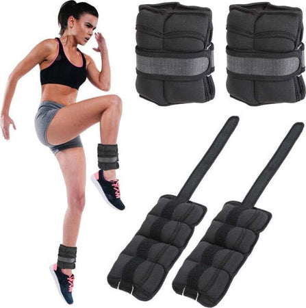 Set-2-Pesi-Polsi-E-Caviglie-1,25-Kg-Allenamento-Palestra-Aerobica-Fitness-Nero