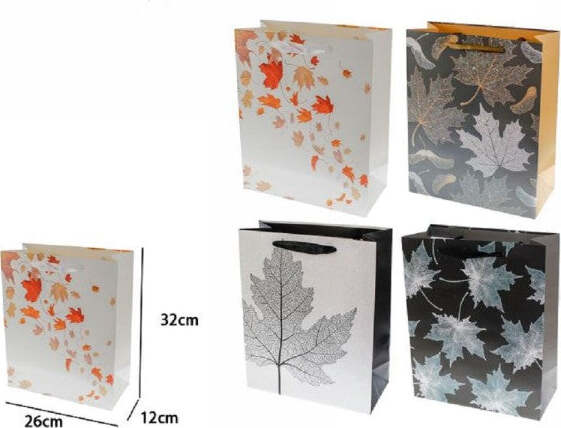 Set-2-Pezzi-Buste-Borsa-Da-Regalo-Foglie-Autunnali-32x26x12cm-69963-Vari-Modelli