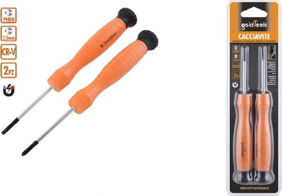 Set-2-Pezzi-Cacciavite-Punta-Magnetica-A-Taglio-2.5mm-E-A-Croce-Ph00-Cr-v-57022