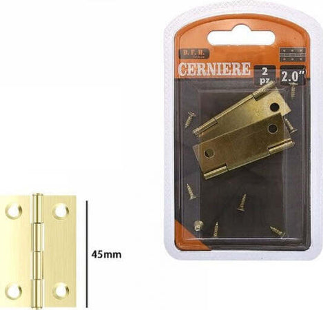 Set-2-Pezzi-Cerniere-In-Ottone-Per-Porte-Mobili-Armadi-Sportelli-Ante-45mm-69038