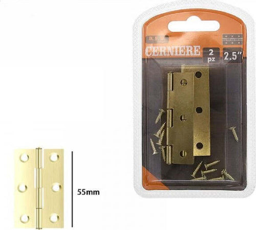 Set-2-Pezzi-Cerniere-In-Ottone-Per-Porte-Mobili-Armadi-Sportelli-Ante-55mm-69039