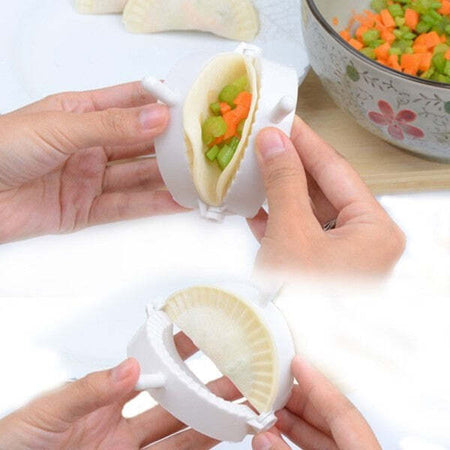Set-2-Pezzi-Forma-Formine-Per-Ravioli-E-Panzerotti-Impasti-Plastica-Bianco