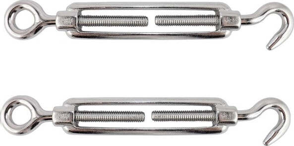 Set-2-Pezzi-Tenditore-A-Vite-Con-Gancio-Ed-Occhiello-Acciaio-6mm