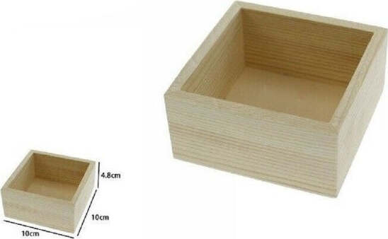 Set-2-Pz-Box-Scatola-Scatole-In-Legno-Naturale-10-X-10-X-4.8-Cm-Decoupage-71197