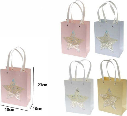 Set-2-Pz-Buste-Borsa-Da-Regalo-Con-Stella-23-X-18-X-10cm-69938-Varie-Colorazioni