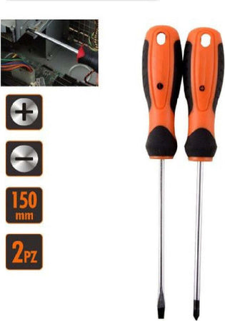 Set 2 Pz Cacciavite Giraviti Con Punta Magnetica A Taglio E A Croce 150 Mm 97210 Fai da te/Utensili elettrici e a mano/Utensili a mano/Cacciaviti/Cacciaviti a stella Trade Shop italia - Napoli, Commerciovirtuoso.it