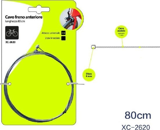 Set-2-Pz-Cavi-Cavo-Freno-Anteriore-Acciaio-80-Cm-Attacco-Universale-Bici-Xc-2620