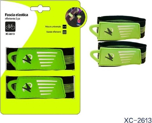 Set-2-Pz-Fascia-Elastica-Riflettente-Bande-Catarifrangenti-Ciclismo-Bici-Xc-2613