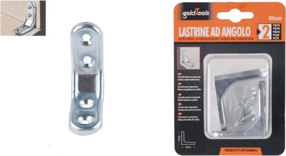 Set-2-Pz-Lastrina-Ad-Angolo-50mm-Sostegno-Staffa-Angolare-Con-Viti-Mobili-94780