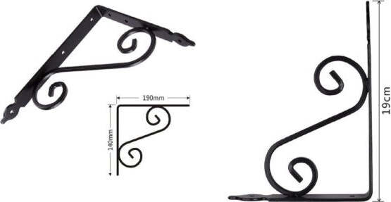 Set-2-Pz-Reggimensola-Supporto-Staffa-Angoliere-Fantasia-190x140-Mm-Nera-91277
