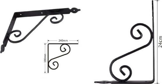 Set-2-Pz-Reggimensola-Supporto-Staffa-Angoliere-Fantasia-240x190-Mm-Nera-91278