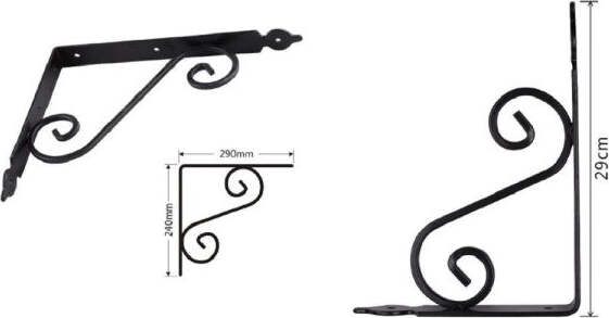 Set-2-Pz-Reggimensola-Supporto-Staffa-Angoliere-Fantasia-290x240cm-Nera-91279