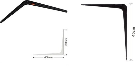 Set-2-Pz-Reggimensola-Supporto-Staffa-Triangolo-Mensola-Metallo-40-Cm-Nero-91275
