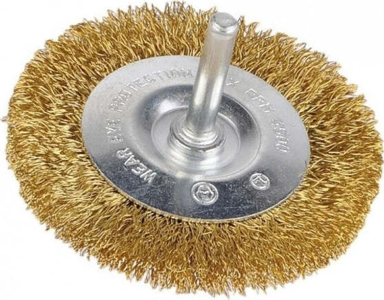 Set-2-Pz.-Spazzole-In-Acciaio-3''-75mm-Punte-Per-Trapano-Da-Smerigliatura-Spazzole-Circolare-Filo-Ottonato