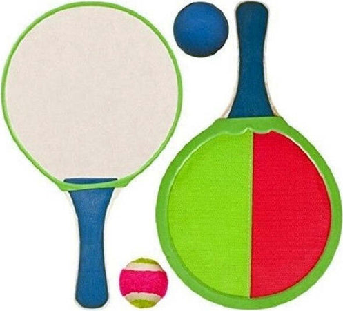Set-2-Racchette-2in1-Doppia-Funzione-Con-2-Palline-Beach-Tennis-Spiaggia-Mare